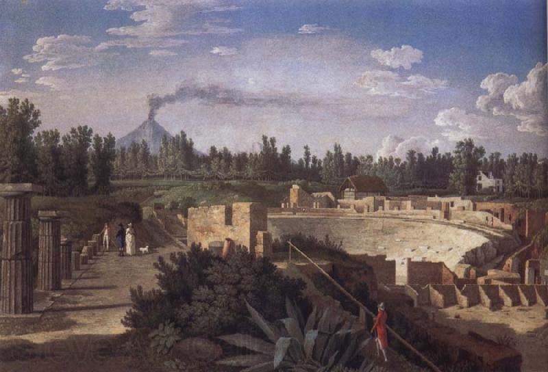 Jakob Philipp Hackert View of the Ruins of the Antique Theatre of Pompei Germany oil painting art